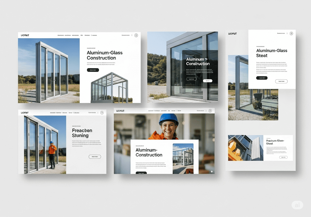 Các tính năng nổi bật trên website nhôm kính, bao gồm trưng bày dự án và giới thiệu năng lực