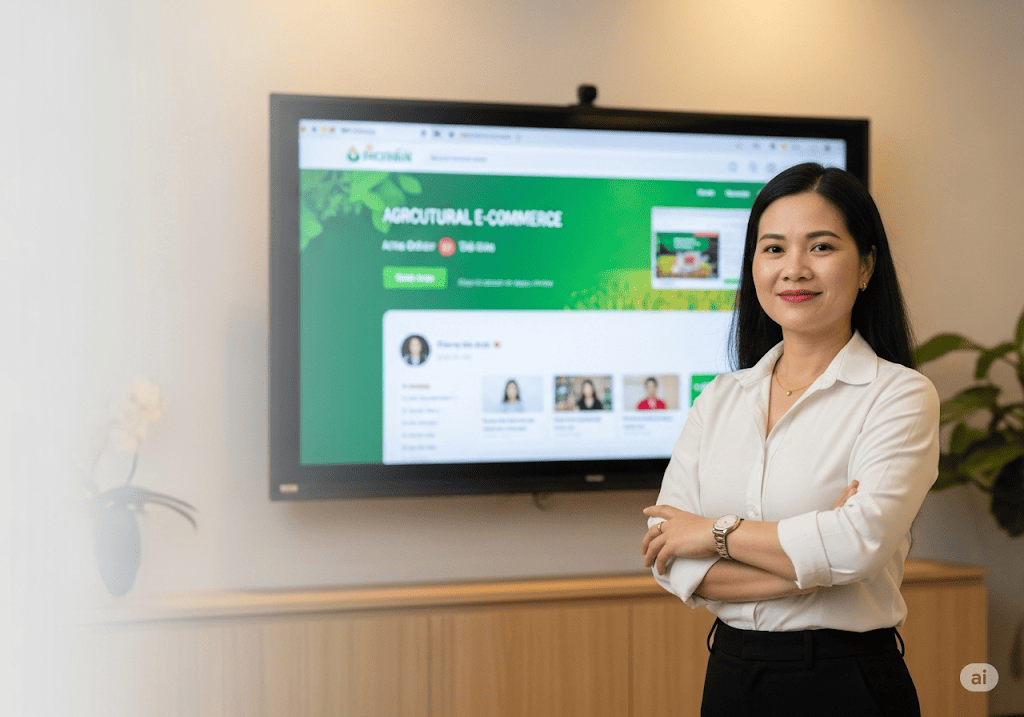 Chủ doanh nghiệp nông nghiệp tự tin khởi đầu hành trình kinh doanh online thành công