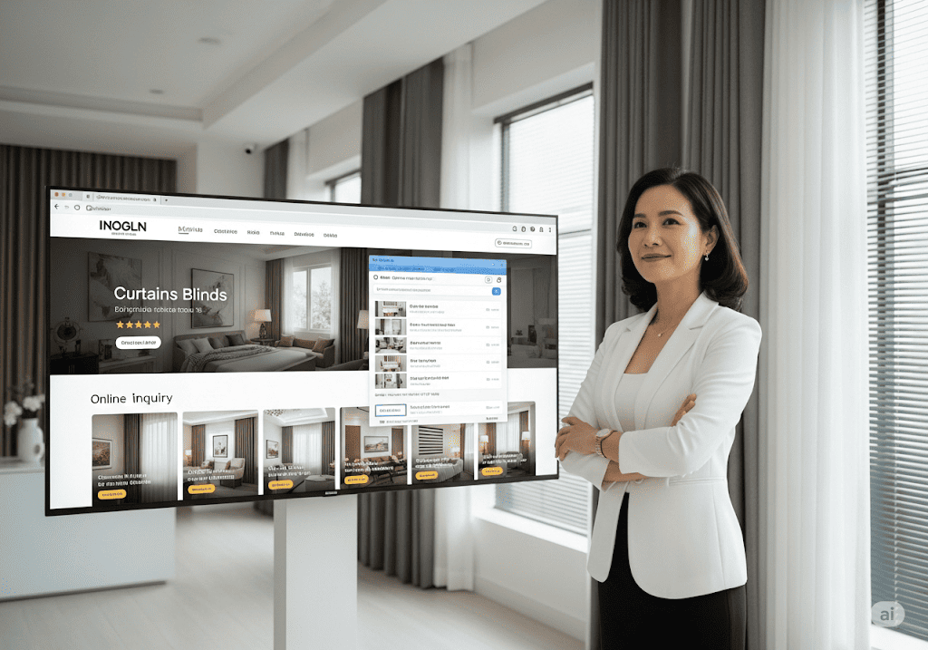 Chủ doanh nghiệp rèm cửa tự tin khởi đầu hành trình kinh doanh online thành công