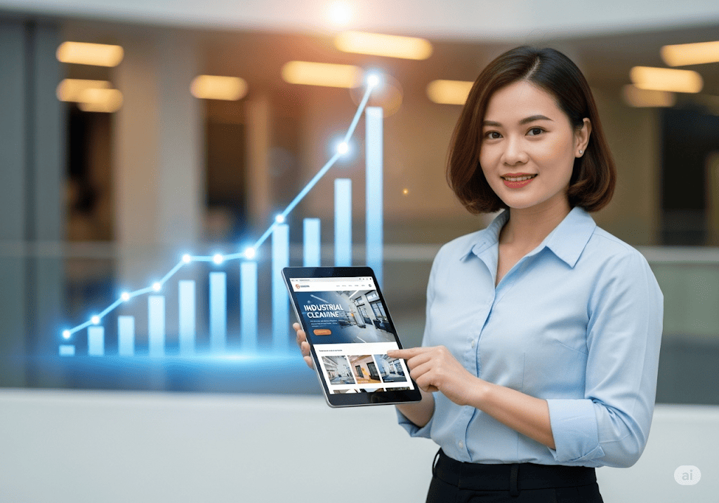 Chủ doanh nghiệp vệ sinh công nghiệp sẵn sàng nâng tầm dịch vụ với website chuyên nghiệp