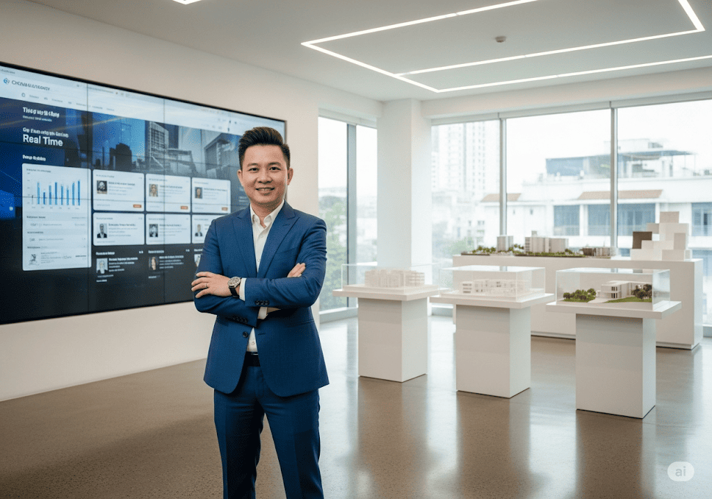 Chủ doanh nghiệp xây dựng tự tin khởi đầu hành trình kinh doanh online thành công