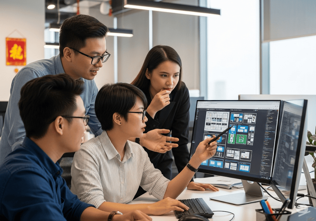 Đội ngũ chuyên gia thiết kế website bóng đá đang hợp tác