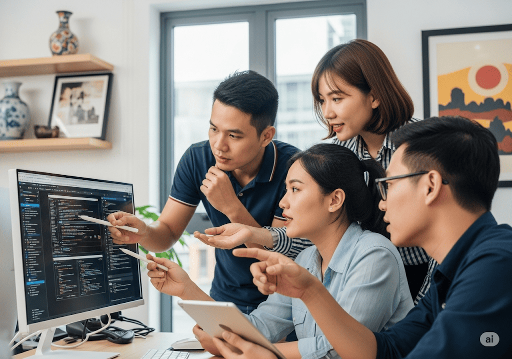 Đội ngũ chuyên gia thiết kế website vệ sinh công nghiệp đang hợp tác