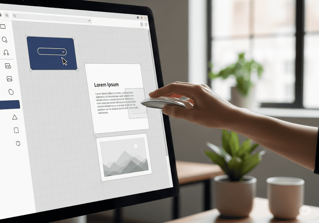 Giao diện Webflow Designer trực quan, cho phép thiết kế web bằng cách kéo thả