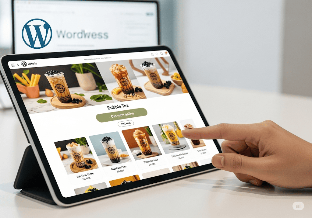 Giao diện website ẩm thực chuyên nghiệp được thiết kế trên nền tảng WordPress