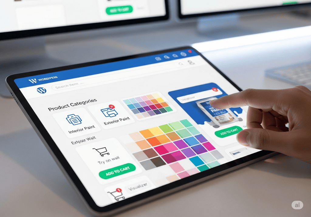 Giao diện website bán sơn WordPress với các tính năng nổi bật giúp tối ưu chuyển đổi và trải nghiệm người dùng