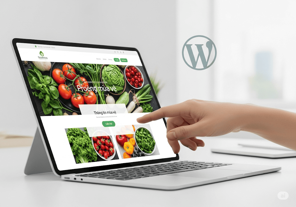 Giao diện website nông nghiệp chuyên nghiệp được thiết kế trên nền tảng WordPress