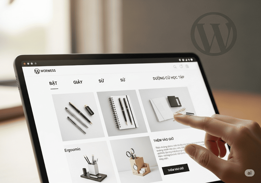 Giao diện website văn phòng phẩm chuyên biệt trên nền tảng WordPress