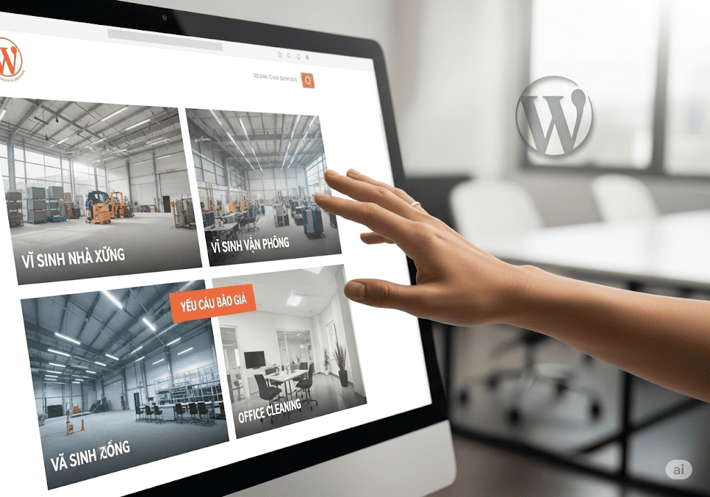 Giao diện website vệ sinh công nghiệp chuyên biệt trên nền tảng WordPress
