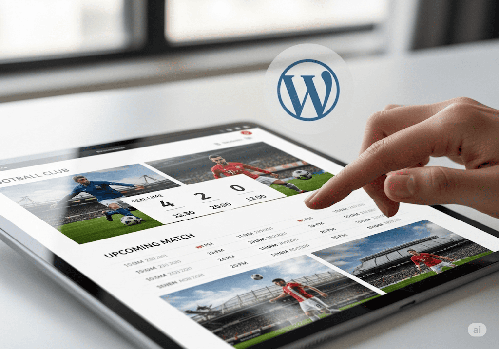 Giao diện website xem bóng đá chuyên biệt trên nền tảng WordPress