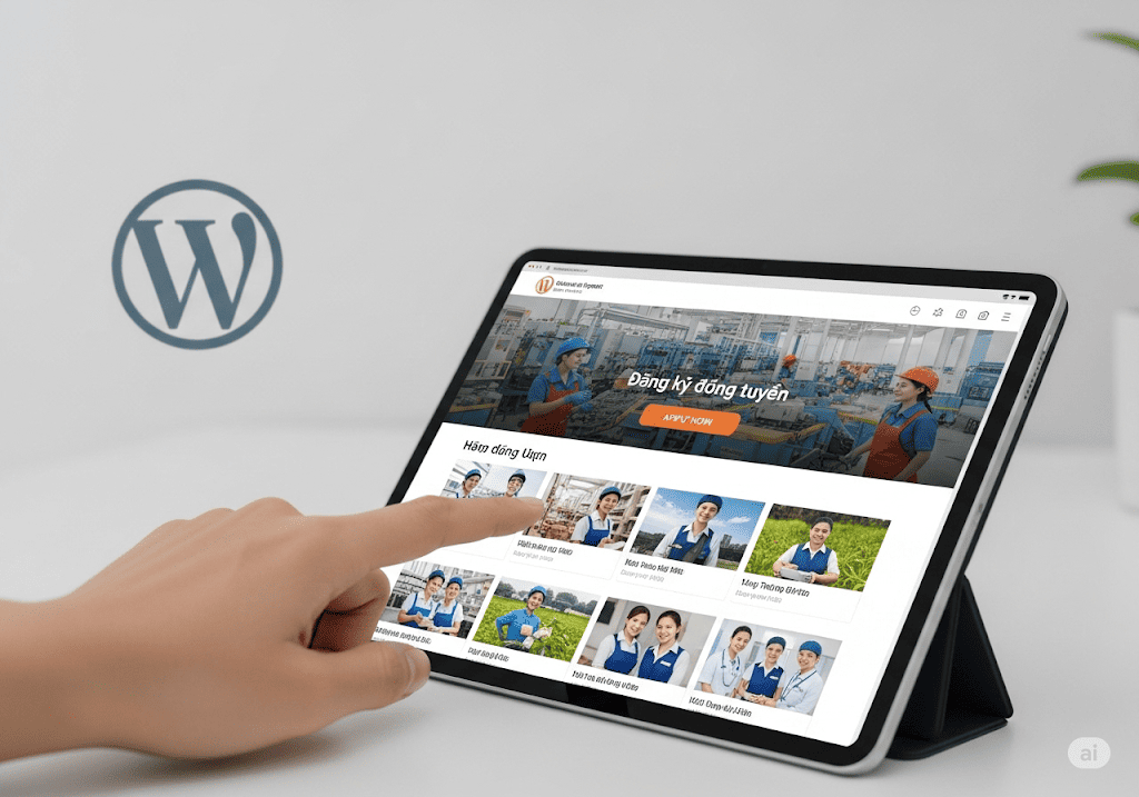 Giao diện website xuất khẩu lao động chuyên biệt trên nền tảng WordPress