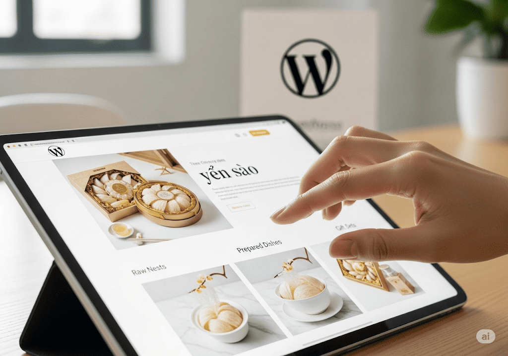 Giao diện website yến sào chuyên biệt trên nền tảng WordPress
