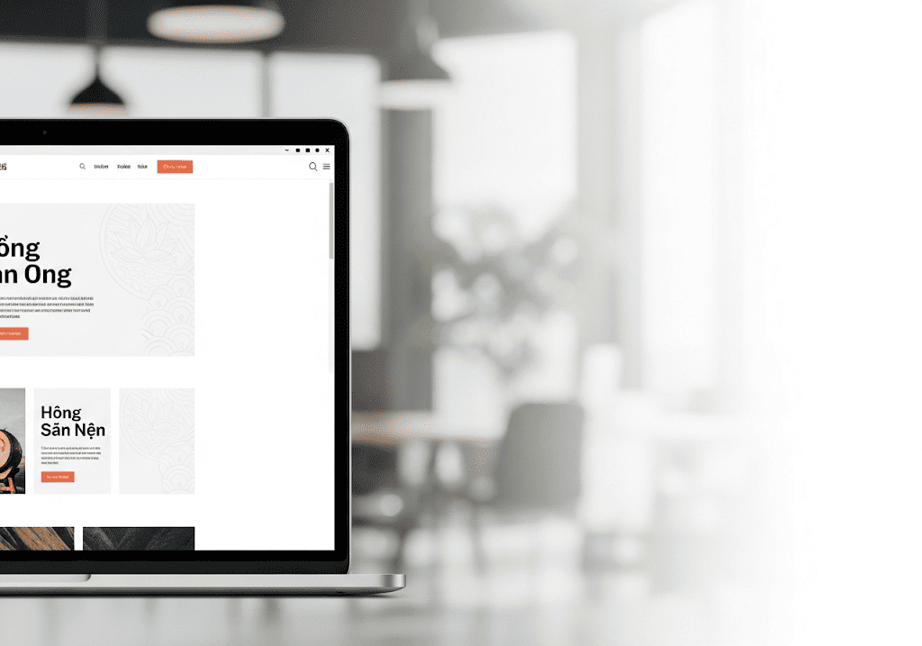 Hình ảnh minh họa font chữ không chân trên giao diện website hiện đại, chuyên nghiệp