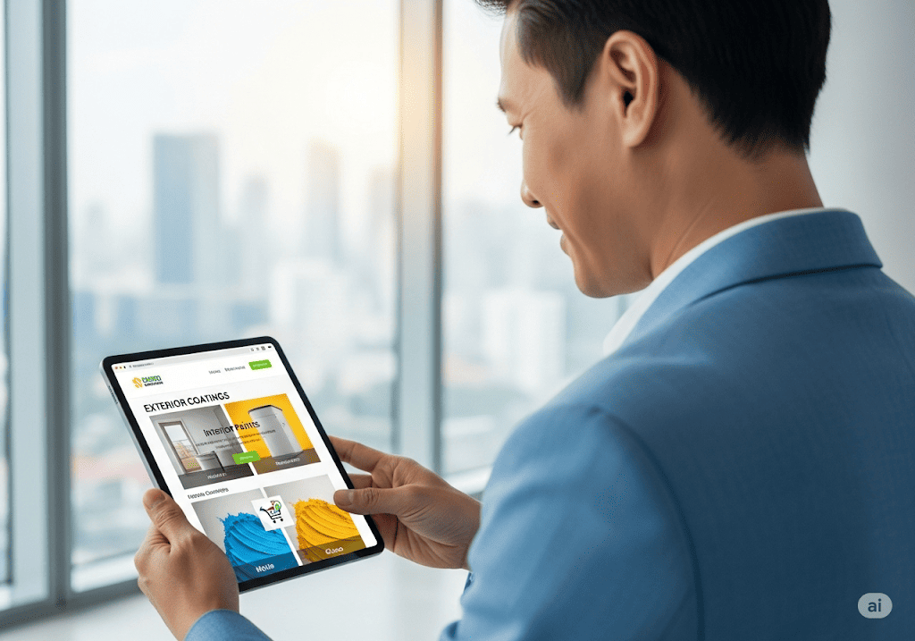 Hình ảnh minh họa website bán sơn WordPress chuyên nghiệp giúp tăng trưởng doanh số hiệu quả