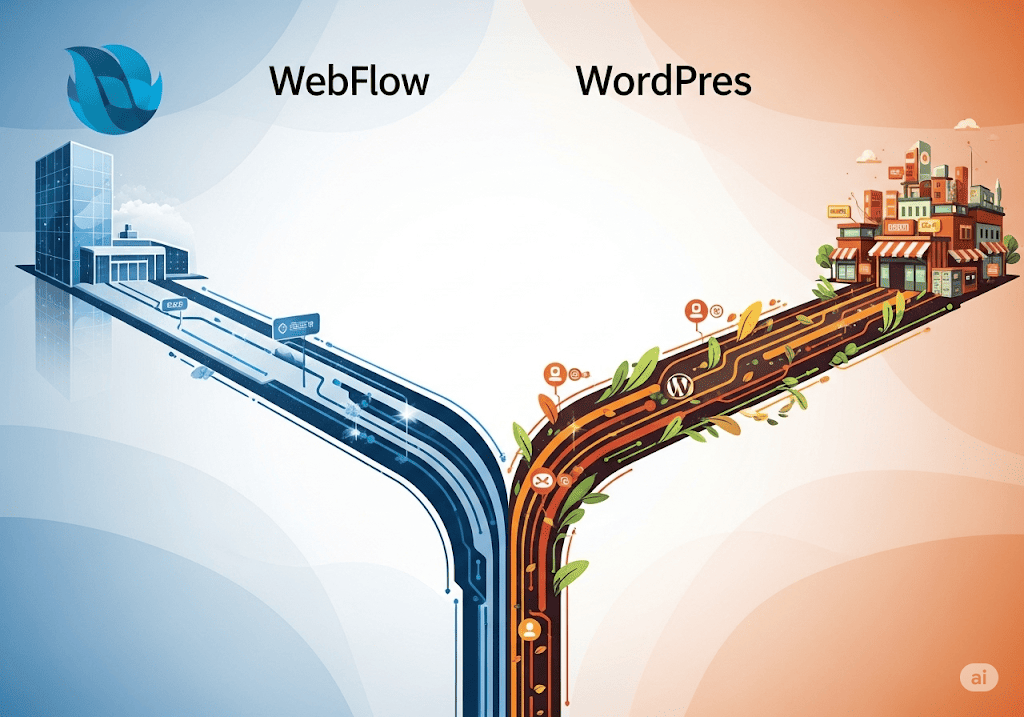 So sánh trực quan giữa Webflow và WordPress, giúp người dùng lựa chọn nền tảng phù hợp