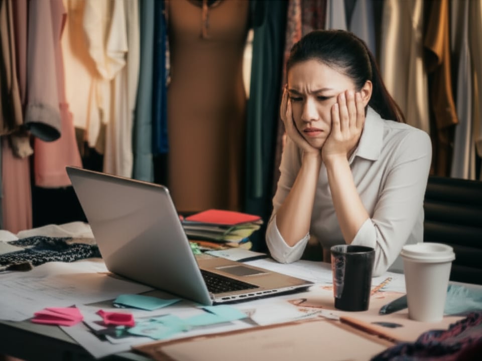 Chủ shop thời trang gặp khó khăn khi kinh doanh trực tuyến với website không tối ưu.