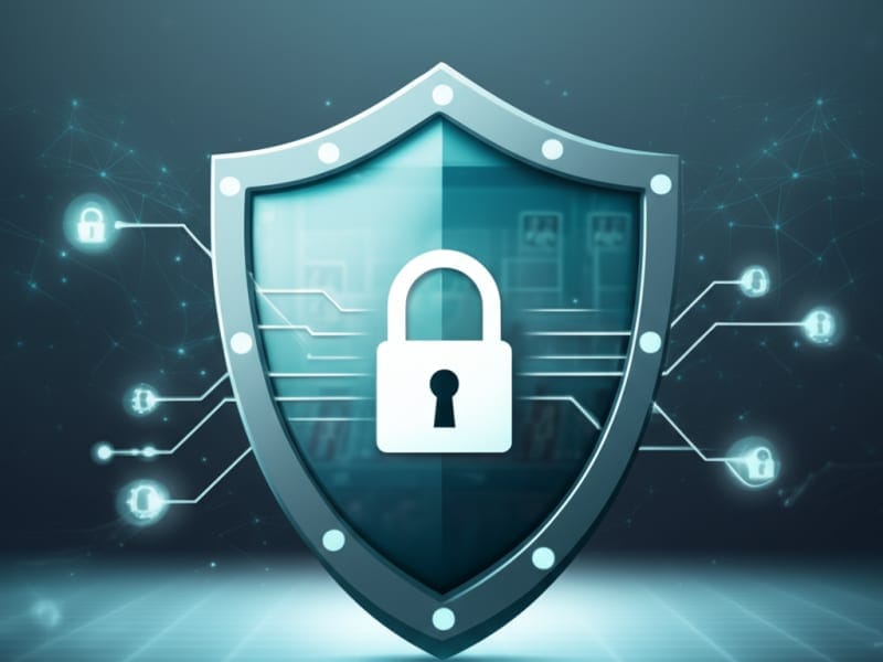 Biểu tượng bảo mật và an toàn dữ liệu cho website game đánh bài, đảm bảo giao dịch an toàn và bảo vệ thông tin người dùng.