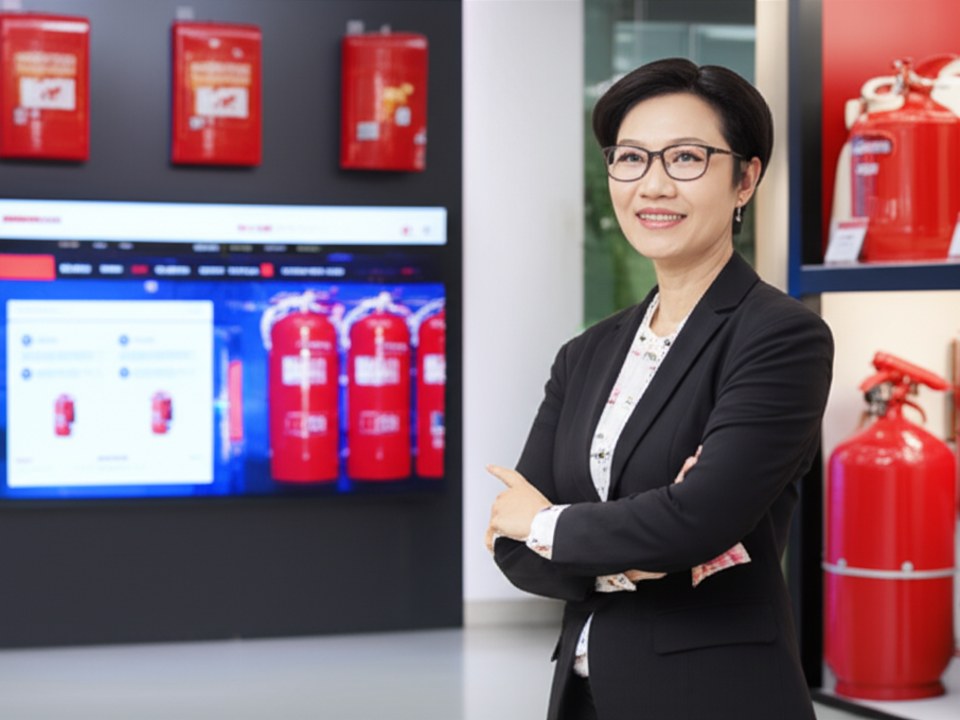 Chủ doanh nghiệp PCCC tự tin khởi đầu hành trình kinh doanh online thành công.