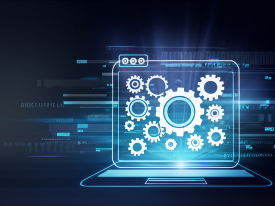 Hình ảnh website biến thành cỗ máy tạo điểm chạm tích cực, tượng trưng cho sự hiệu quả và tăng trưởng.