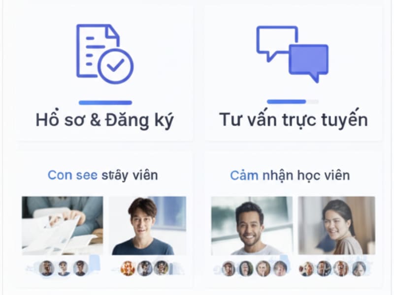 Các tính năng quan trọng cần có trên một website du học hiệu quả, như tìm kiếm khóa học và tư vấn trực tuyến.