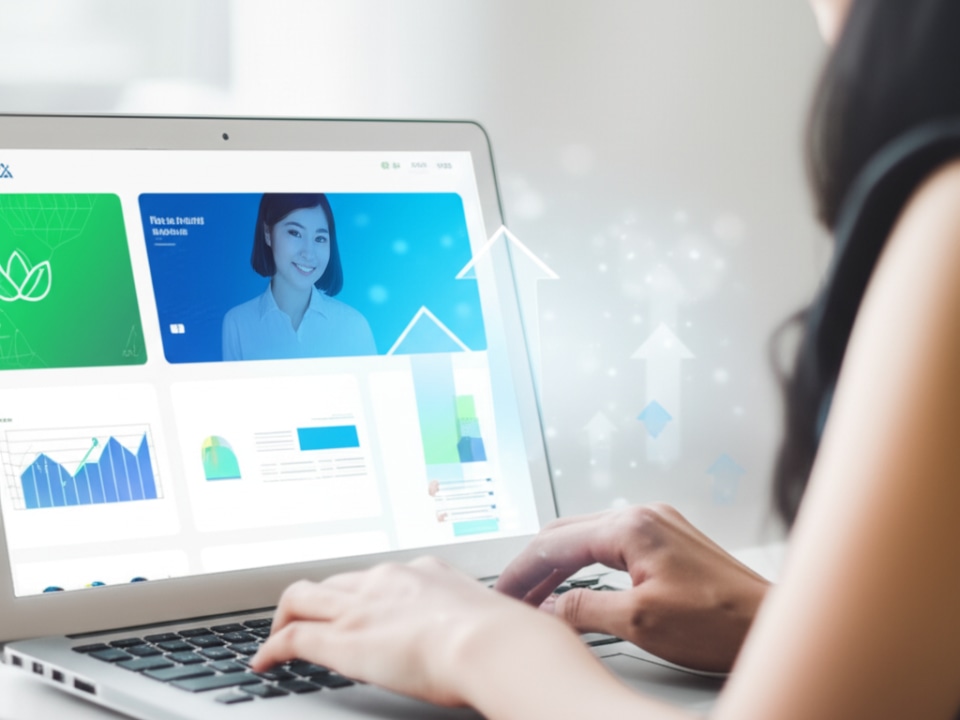 Giao diện website hiện đại, tối ưu, tượng trưng cho giải pháp quảng cáo bền vững.