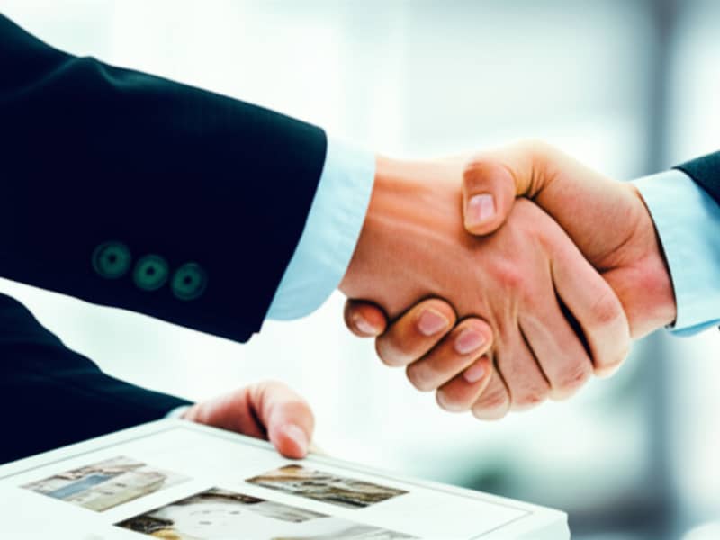 Hai bàn tay bắt chặt thể hiện sự hợp tác thành công trong thiết kế website nội thất.