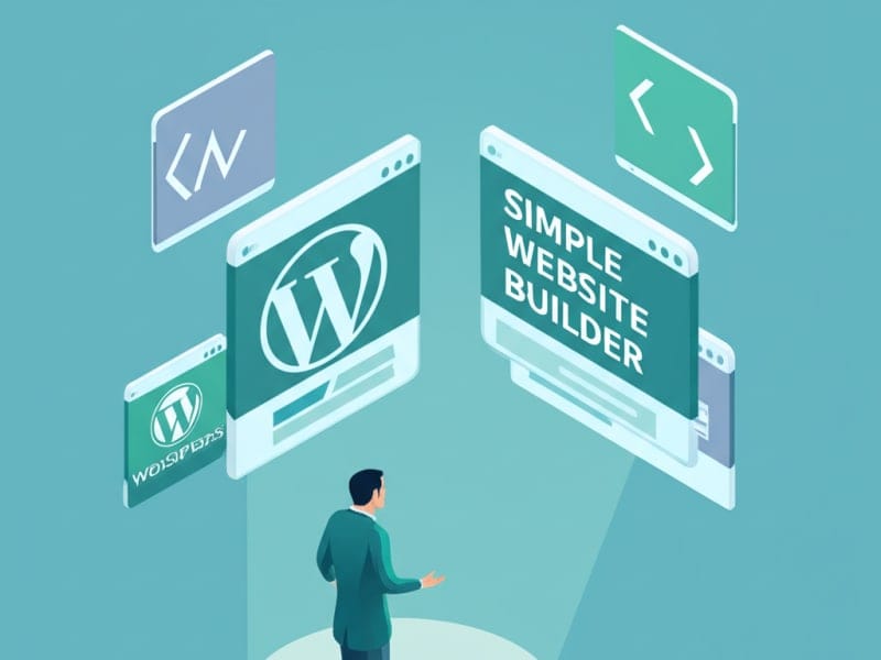 Minh họa việc lựa chọn nền tảng phù hợp để thiết kế website đơn giản, với WordPress là một lựa chọn nổi bật.