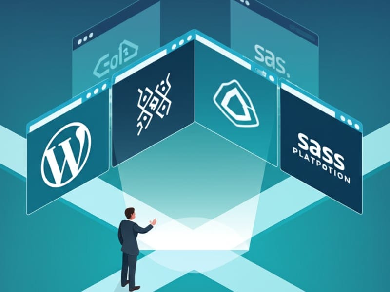 Minh họa việc lựa chọn nền tảng phù hợp để thiết kế website game, với WordPress là một lựa chọn nổi bật.