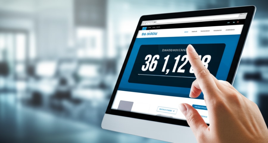 Giao diện website sự kiện chuyên nghiệp, hiện đại trên màn hình máy tính bảng, thể hiện giải pháp công nghệ cho sự kiện.