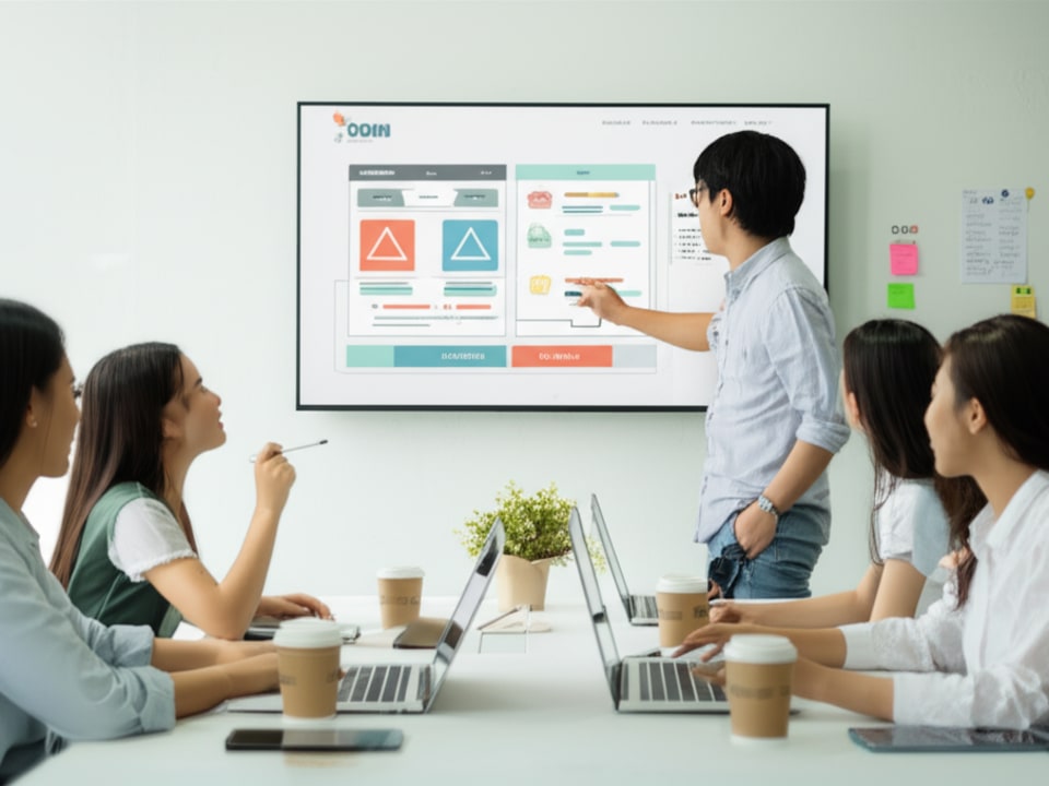 Đội ngũ chuyên gia đang làm việc theo quy trình thiết kế website bán hàng đa cấp chuyên nghiệp.