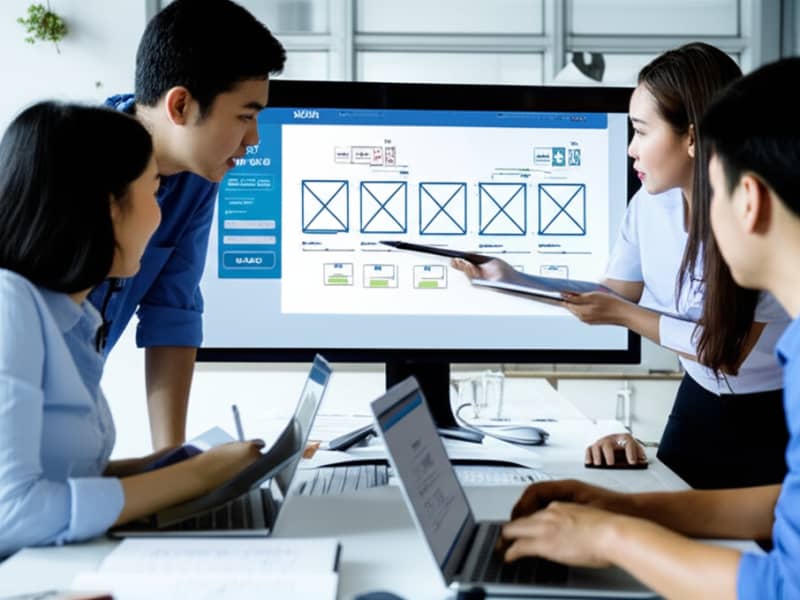 Đội ngũ chuyên gia Việt Nam đang thảo luận quy trình thiết kế website nha khoa chuyên nghiệp.