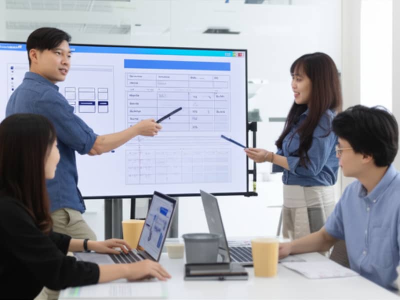 Đội ngũ chuyên gia Việt Nam đang thảo luận quy trình thiết kế website nội thất chuyên nghiệp.