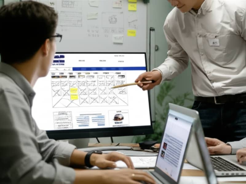 Đội ngũ chuyên gia Việt Nam thảo luận quy trình thiết kế website ô tô chuyên nghiệp.