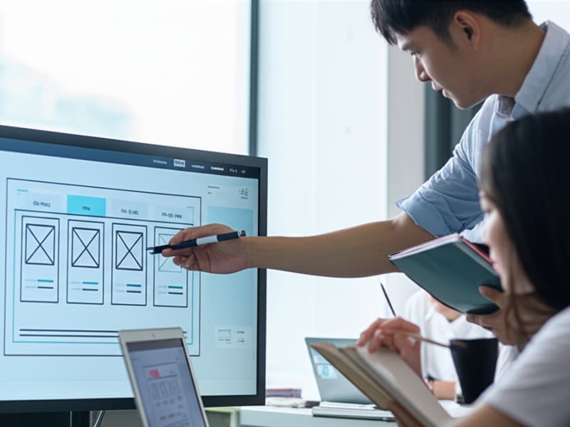 Đội ngũ chuyên gia Việt Nam thảo luận quy trình thiết kế website Phật giáo chuyên nghiệp.