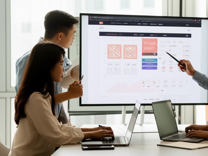 Đội ngũ chuyên gia Việt Nam đang làm việc theo quy trình thiết kế website tiệm nail chuyên nghiệp.