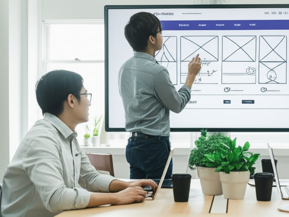 Đội ngũ chuyên gia đang làm việc theo quy trình thiết kế website xe tải WordPress chuyên nghiệp.