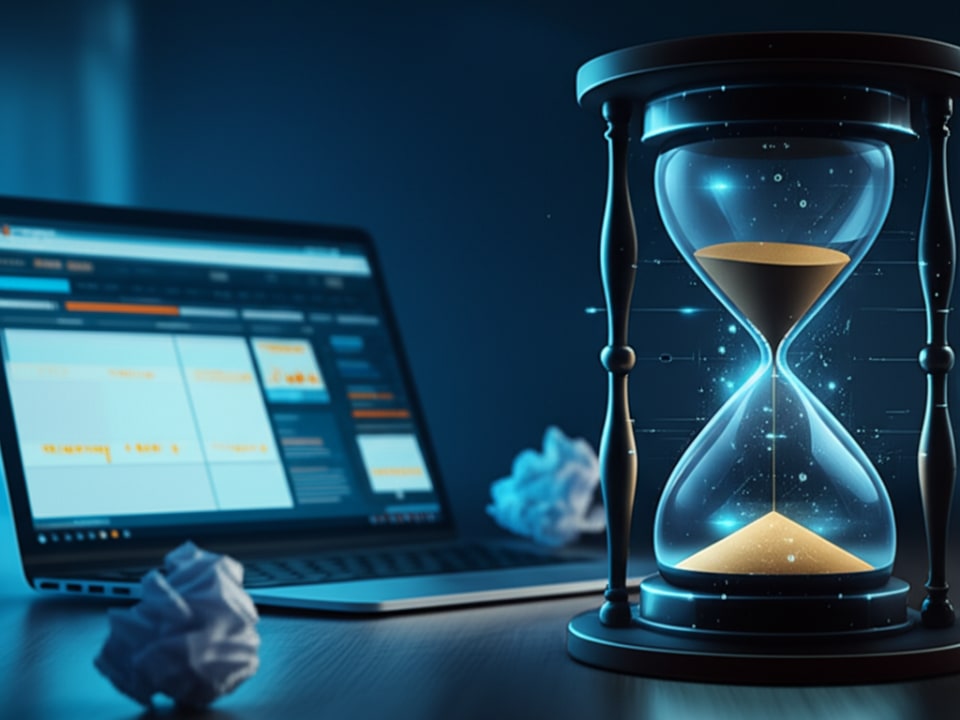 Đồng hồ cát kỹ thuật số tượng trưng cho ngân sách quảng cáo đang cạn kiệt.