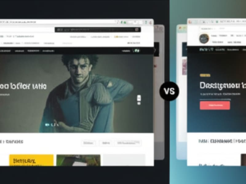 So sánh giao diện website giới thiệu sản phẩm cũ và hiện đại, chuyên nghiệp.