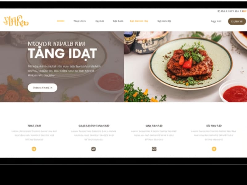 Giao diện website nhà hàng đẹp và chuyên nghiệp, thu hút thực khách.