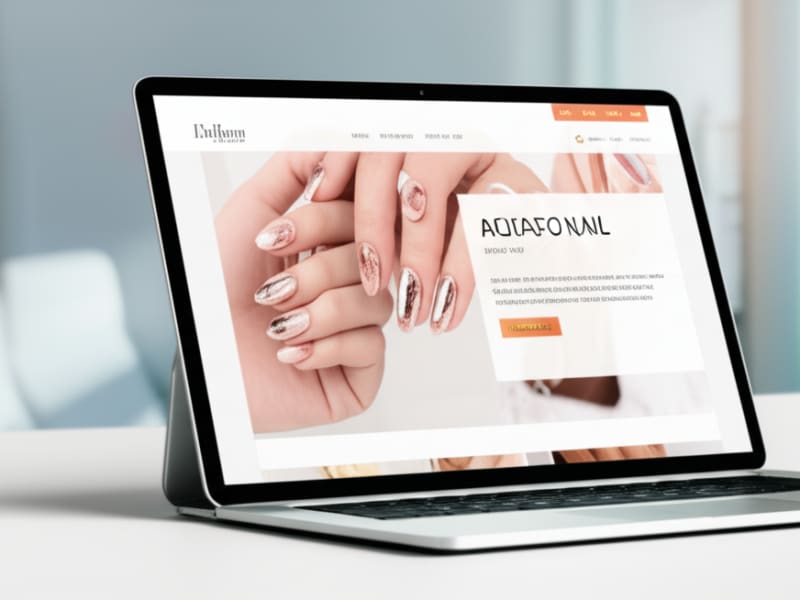 Giao diện website tiệm nail đẹp và chuyên nghiệp, thu hút khách hàng.