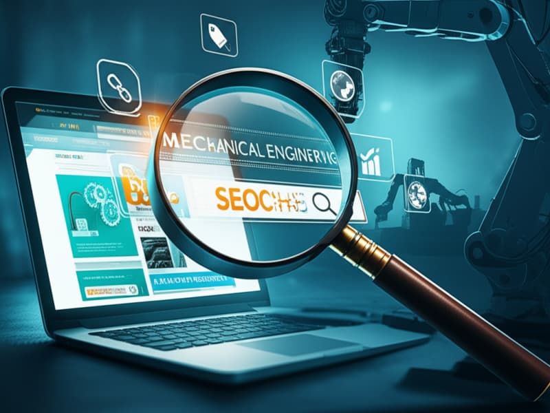 Minh họa tối ưu SEO giúp website cơ khí tăng khả năng hiển thị trên công cụ tìm kiếm, thu hút khách hàng tiềm năng.