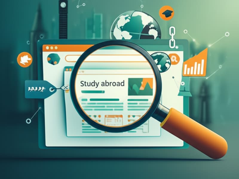Minh họa tối ưu SEO giúp website du học tăng khả năng hiển thị trên công cụ tìm kiếm, thu hút học viên tiềm năng.
