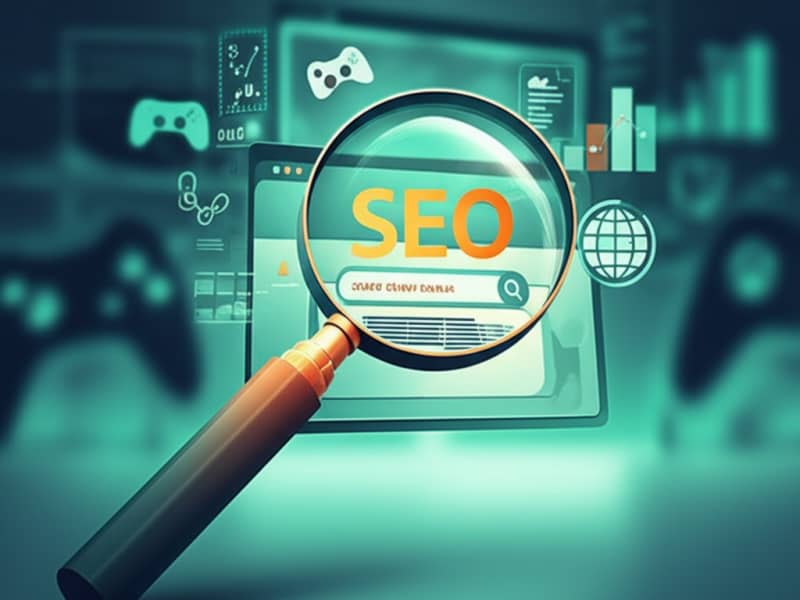 Minh họa tối ưu SEO giúp website game tăng khả năng hiển thị trên công cụ tìm kiếm, thu hút người chơi.