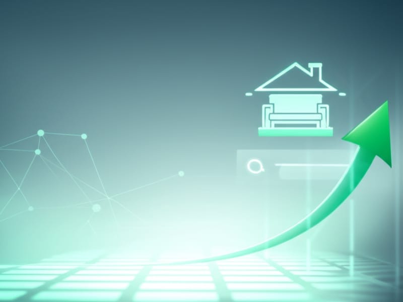 Biểu tượng website nội thất tăng thứ hạng tìm kiếm, thể hiện hiệu quả SEO.