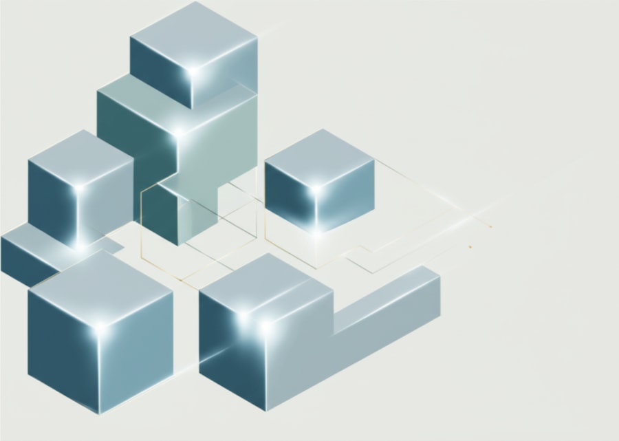 Năm khối hình học trừu tượng tượng trưng cho 5 yếu tố cốt lõi tạo nên tin nhắn chào hàng thành công.