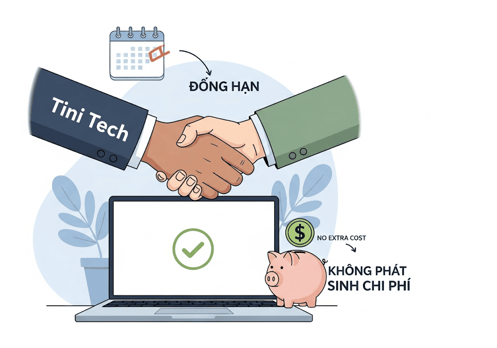 Tini Tech cam kết hoàn thành đúng hạn, không phát sinh chi phí