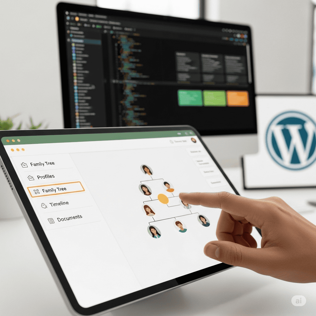 Giao diện website gia phả chuyên nghiệp được thiết kế trên nền tảng WordPress
