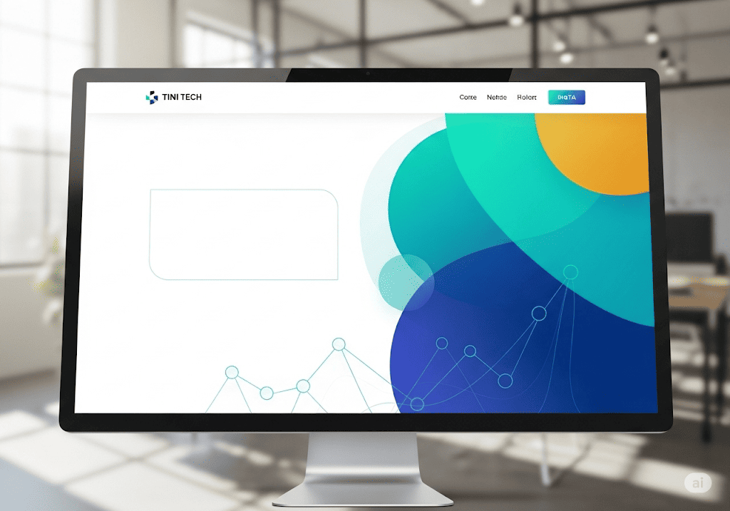 Hình ảnh minh họa một website chuyên nghiệp, hiện đại, thể hiện tiềm năng nâng tầm thương hiệu và kinh doanh trực tuyến với Tini Tech