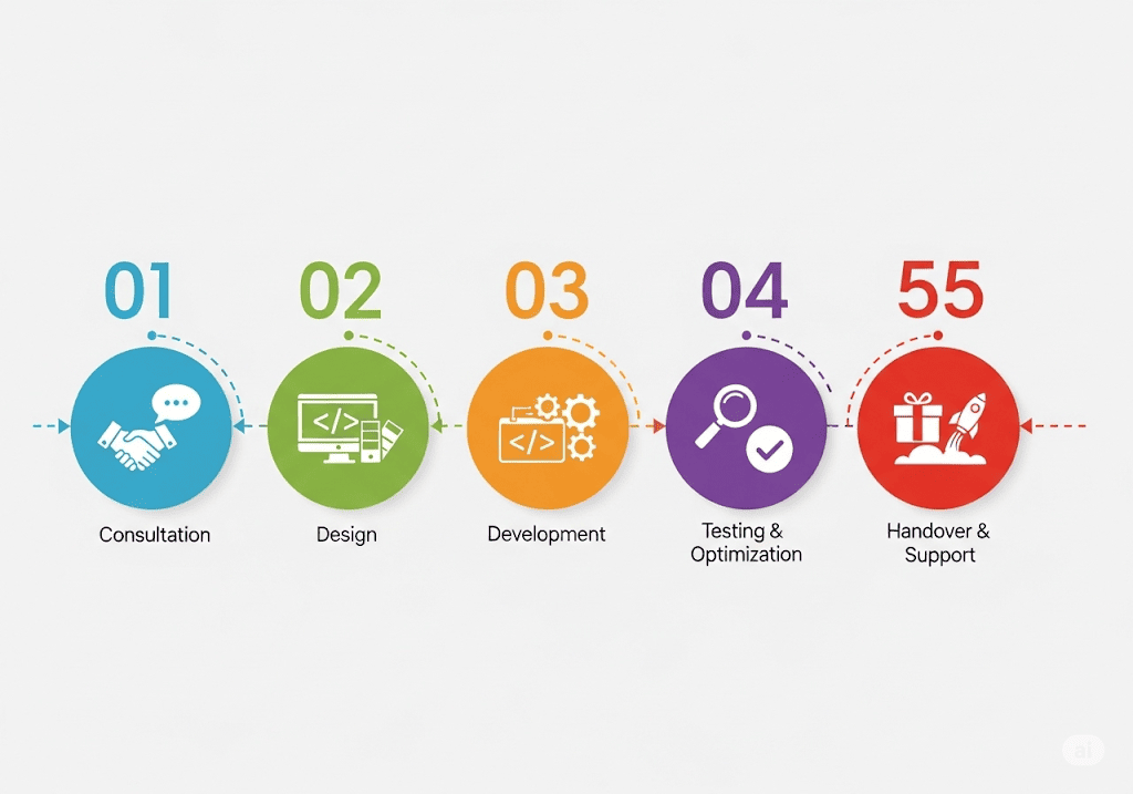 Quy trình thiết kế web 5 bước minh bạch của Tini Tech.