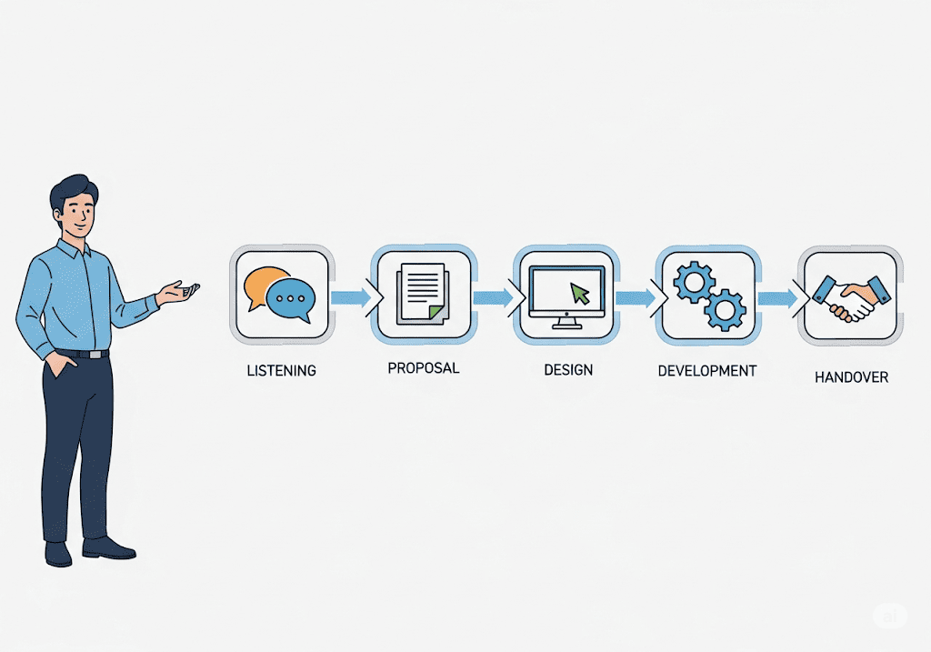 Quy trình thiết kế website 5 bước rõ ràng, minh bạch của Tini Tech